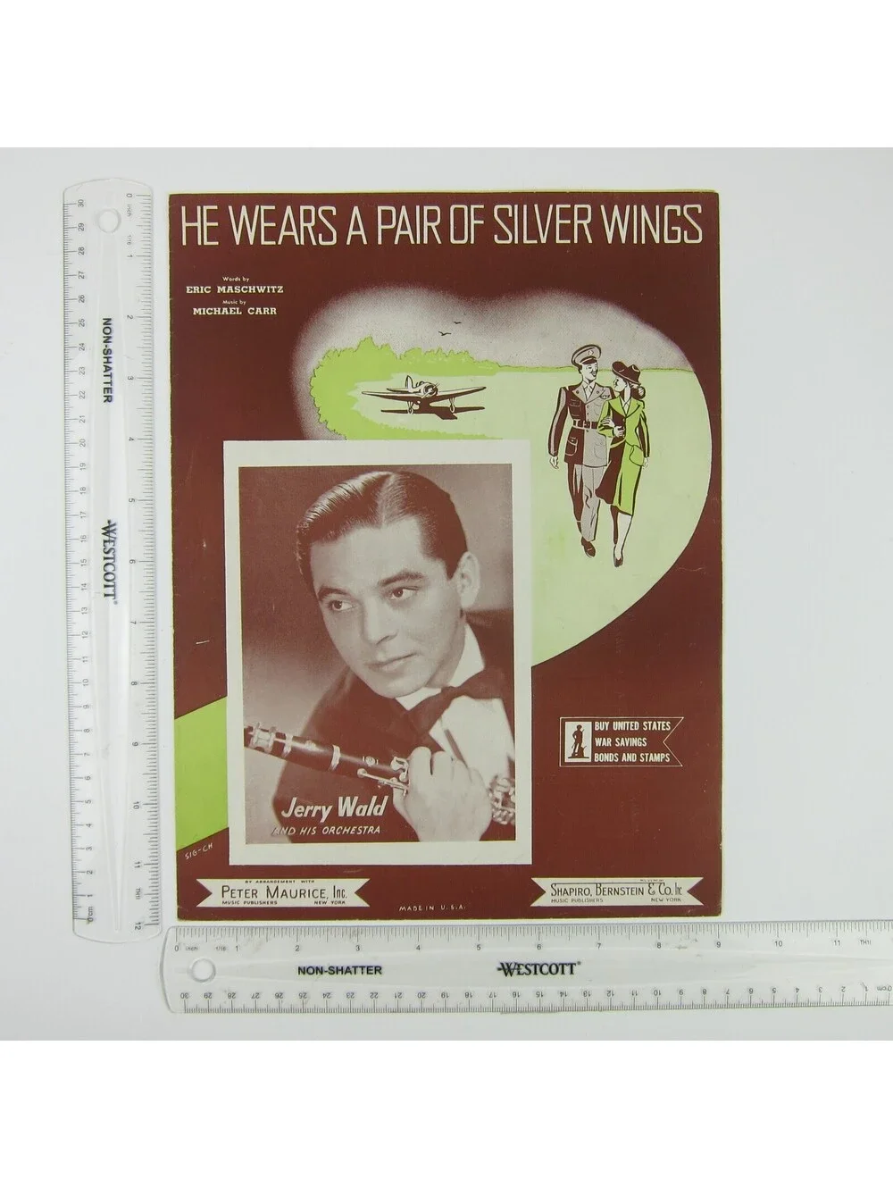 Sheet Music He Wears a Pair of Silver Wings Jerry Wald Michael Carr Vintage 1941